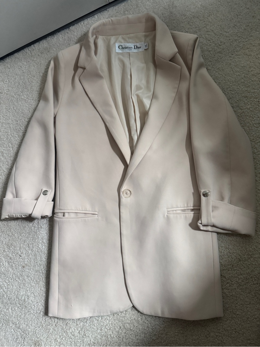 Christian Dior Women’s Beige Blazer Jacket Coat Size 38 US6 Authentic
